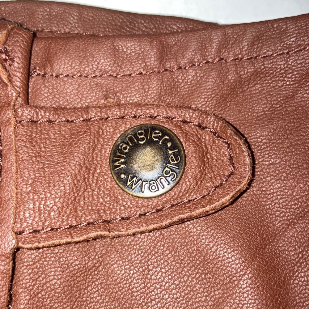 Wrangler‎ Brown Leather Gloves with Snap Size Medium - Picture 2 of 7